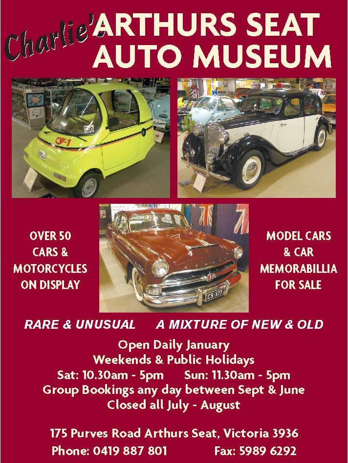 Charlie's Arthur's Seat Auto Museum | Open Charlie's Arthur's Seat Auto Museum | Open